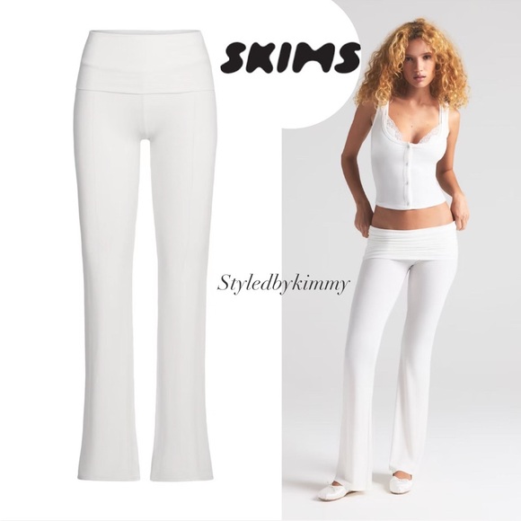 SKIMS SOFT LOUNGE FOLDOVER PANT PANTS MARBLE M MEDIUM NEW NWT - Picture 1 of 7